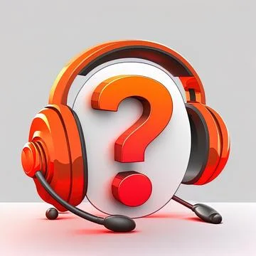 3D Headphones and speech bubble with question mark. Online support service. FAQ Stock Illustration