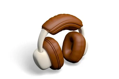 3D headphones icon 库存插图