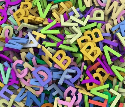 3d heap of alphabets Stock Illustration