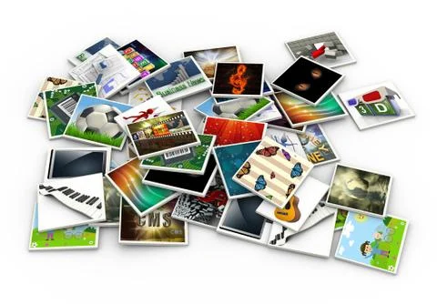 3d heap of images Stock Illustration