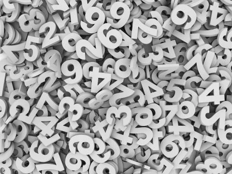 3d heap of numeric numbers Stock Illustration