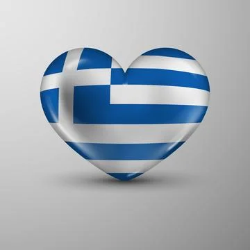 3d heart background with flag of Greece Stock Illustration
