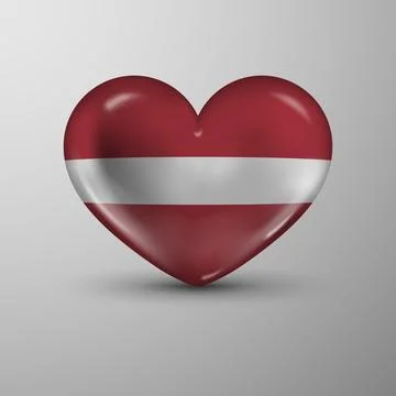 3d heart background with flag of Latvia Ilustración de archivo