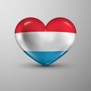 3d heart background with flag of Luxembourg Stock Illustration