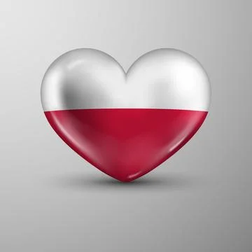 3d heart background with flag of Poland Stock Illustration