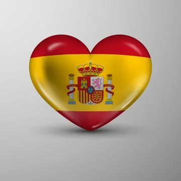 3d heart background with flag of Spain Stock Illustration