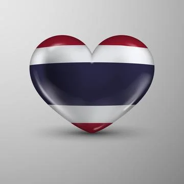 3d heart background with flag of Thailand Stock Illustration