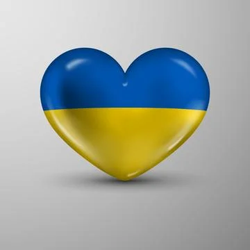 3d heart background with flag of Ukraine Stock Illustration