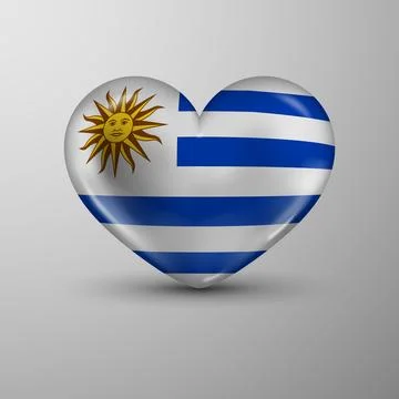 3d heart background with flag of Uruguay Stock Illustration