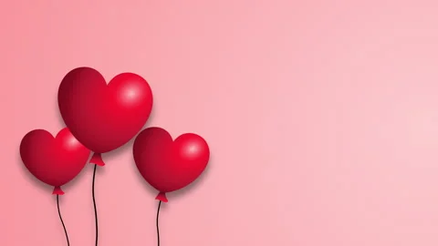 3D heart balloons card Stock Footage 263909059