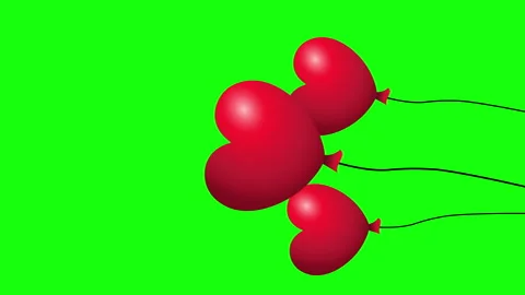 3D heart balloons vertical Video stock 262766520