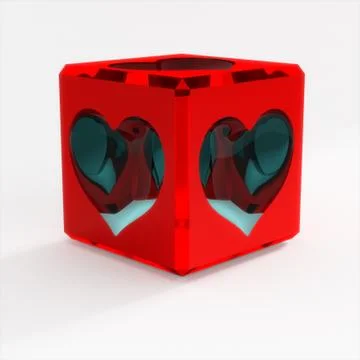 3d heart box Stock Illustration