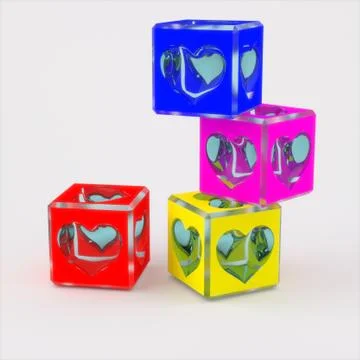 3d heart box Stock Illustration