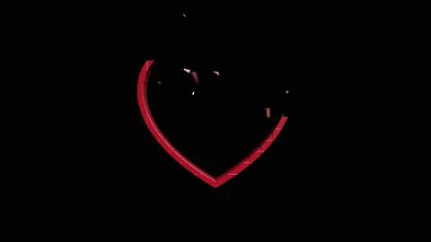 3D heart button Animation with increasing counting of numbers on isolate black Stock Footage 153810982