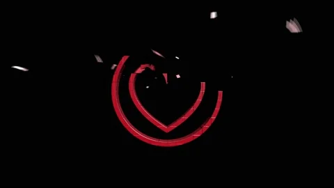 3D heart button Animation with increasing counting of numbers on isolate black Vídeos de archivo 153822013