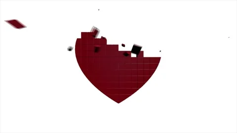 3D heart button Animation with increasing counting of numbers on isolate white Stock Footage 153831978