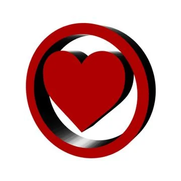 3d heart in circle Stock Illustration