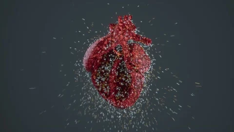 3D Heart emits energy with every heartbeat. Abstract Animation Concept. Stock Footage