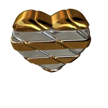 3D heart in a frame Stock Illustration