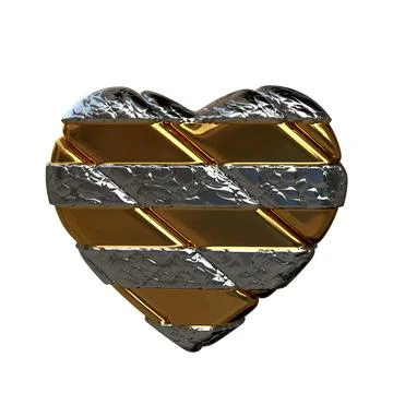 3D heart in a frame Stock Illustration