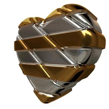 3D heart in a frame Illustrazione stock