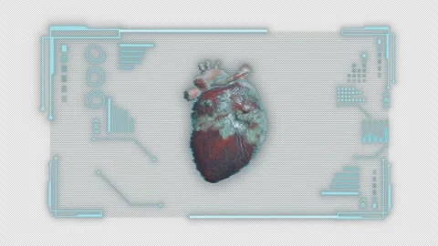 3D heart hologram on alpha background Stock Footage 343873968