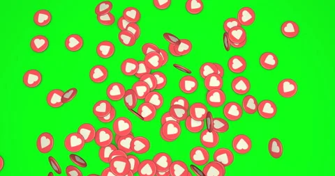 3d Heart icons falling Stock Footage 165308398
