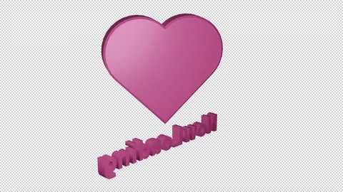 3D heart loading Text animation 1080p - 30 fps - Alpha Channel (4) Stock Footage 256200477