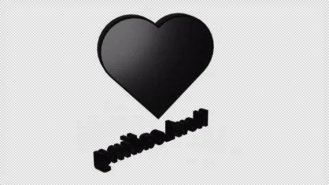 3D heart loading Text animation 1080p - 30 fps - Alpha Channel (5) Stock Footage 256203482