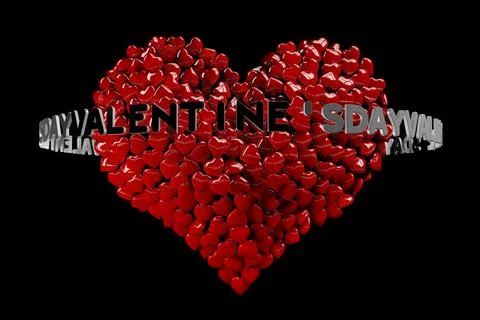 3D heart made up of many small hearts Illustrazione stock