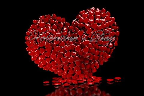 3D heart made up of many small hearts Stock Illustration