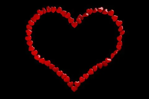 3D heart made up of many small hearts Stock Illustration