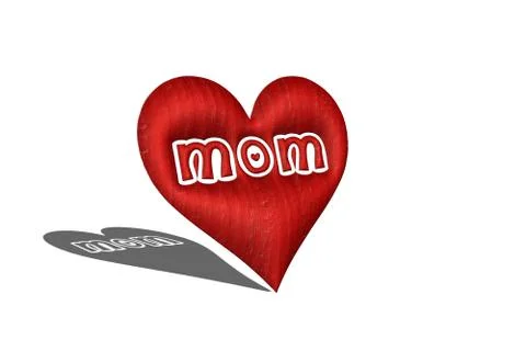 3D Heart Mom Stock Illustration