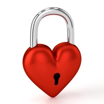 3D Heart Padlock Stock Illustration