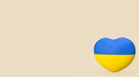The 3d heart Pray For Ukraine peace and Save Ukraine from Russia イラスト素材