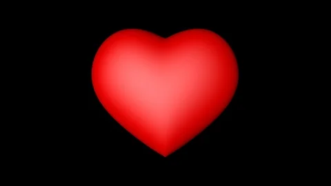 3D heart pulsing isolated on alpha channel, seamless looping. Concept of love Stock Footage 102735518