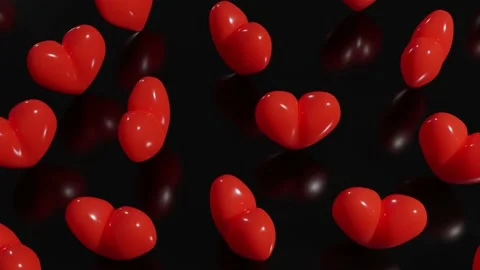 3d heart render seamless loop 4k. 3D Render of romantic background for Stock Footage 211854251