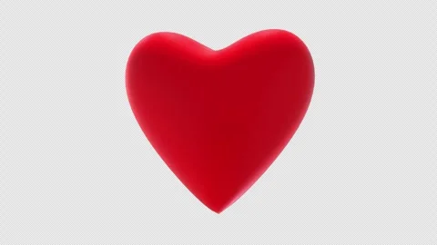 3D Heart Rotating on a Transparent Background. Seamless Loop. Valentines. 4K Video stock 280260855