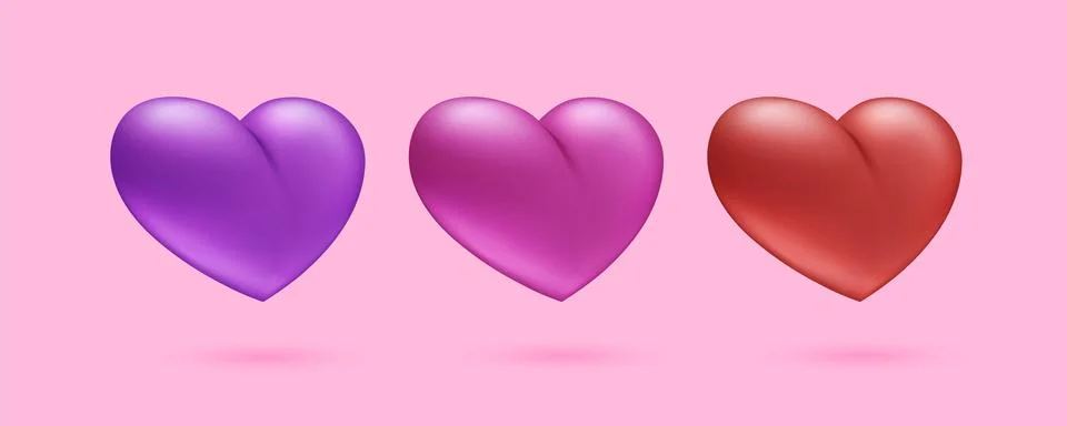 3D heart set Stock Illustration