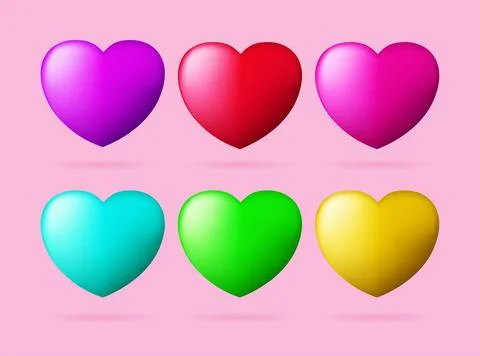 3D heart sets Stock Illustration