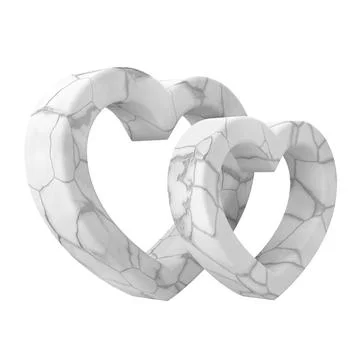 3D heart shape. Couple hearts. 3D illustration. Stock Illustration