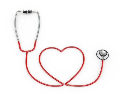 3d heart shape created with stethoscope Stock Illustration