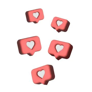 3d heart like social network. white background. Stock Illustration