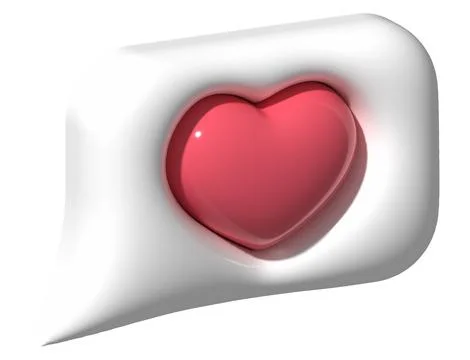 3D like heart speech bubble icon. 3D element for social media render Stock Illustration