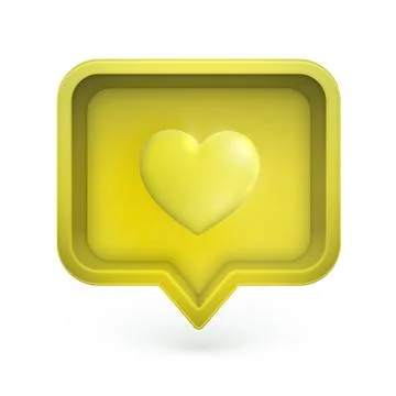 3D heart in a speech bubble, vector illustration Stock Illustration