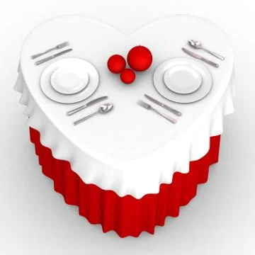 3d heart table Stock Illustration