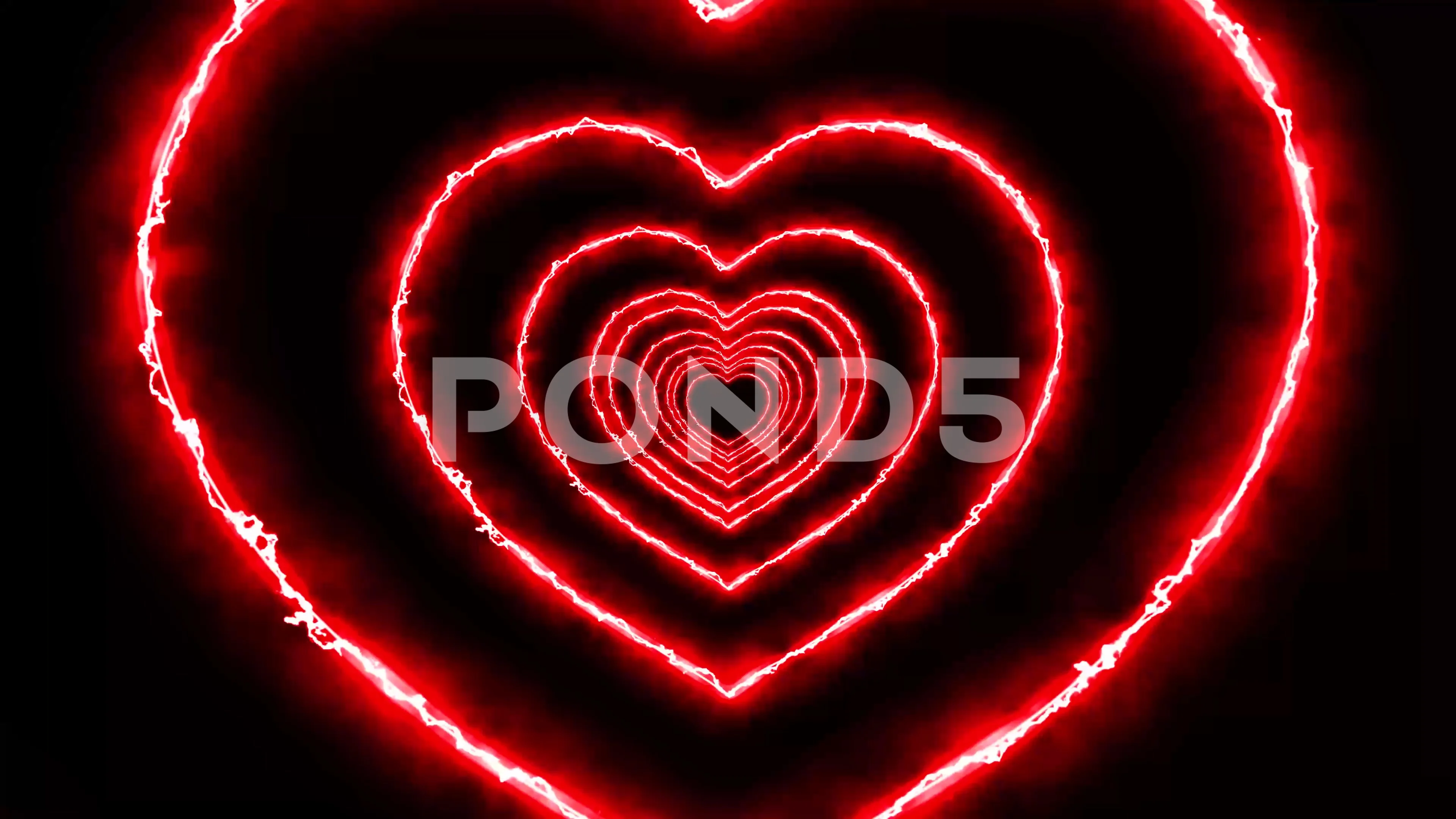 3D heart tunnel animation, red heart | Stock Video | Pond5