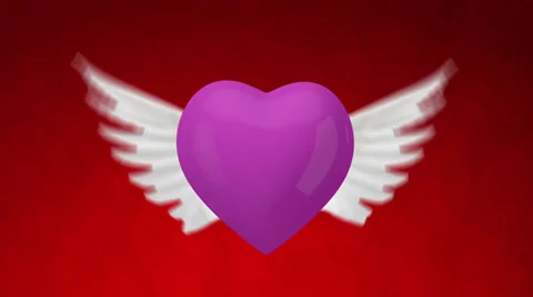 3d heart with wings — close-up Stock Footage 33929067