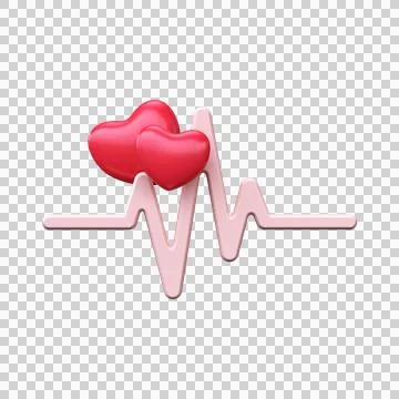 3d heartbeat symbol Stock Illustration