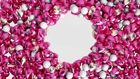 3D Hearts On Alpha Channel Stock Footage 231329823